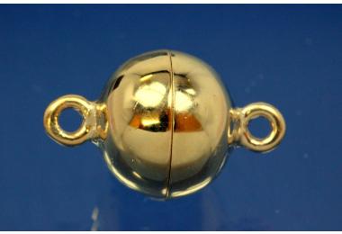 Magnetic clasp 925/- Silver gold plated 14mm