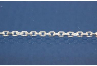 anchor chain 8-side diamond cut 925/- by meter, width ca. 1,4mm, wire thickness  0,4mm, 925/- Silver