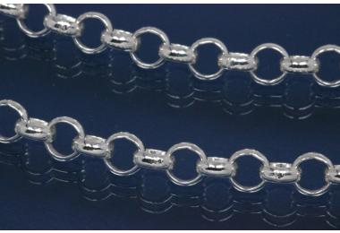 rolo chain wide links 925/- Silver, approx sizes 5mm by meter,