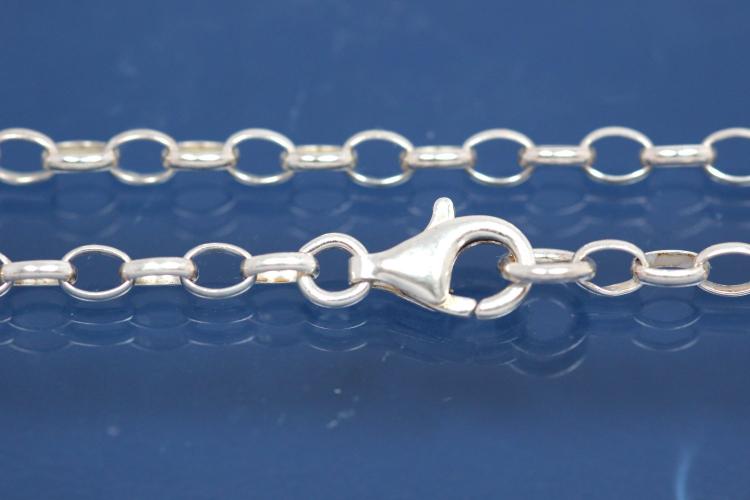 Oval Anchor Chain 925/- Silver, width ca. 2,8mm, Length ca. 75cm