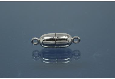 Magnetic Clasp Tipped Oval, size ca. 6x19mm  925/- Silver rhodium plated polished