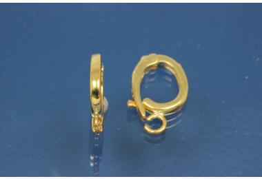 Varioverschluss 925/- Silber vergoldet,ovale Form, Mae ca. 16,0x9,3x1,9mm