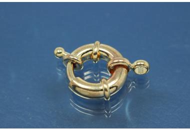 Spring ring 15mm metal with 1 rollo gold color
