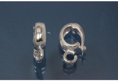 Varioverschluss 925/- Silber, ovale Form, Schlaufe ca.Mae  A12.5x7,5x3mm, ca. Mae I5x3,5mm, sen ca.Mae A3,8mm, I2,0mm, DS0,9mm