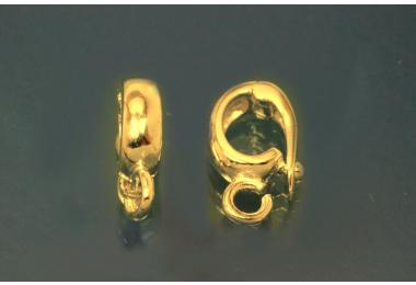 Varioverschluss 925/- Silber vergoldet, ovale Form, Schlaufe ca.Mae  A12.5x7,5x3mm, ca. Mae I5x3,5mm, sen ca.Mae A3,8mm, I2,0mm, DS0,9mm