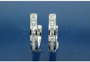 Klappcreolen 925/- Silber rhodiniert ca.A13,6mm, I10,2mm, MS1,7mm, Breite 2,5mm
