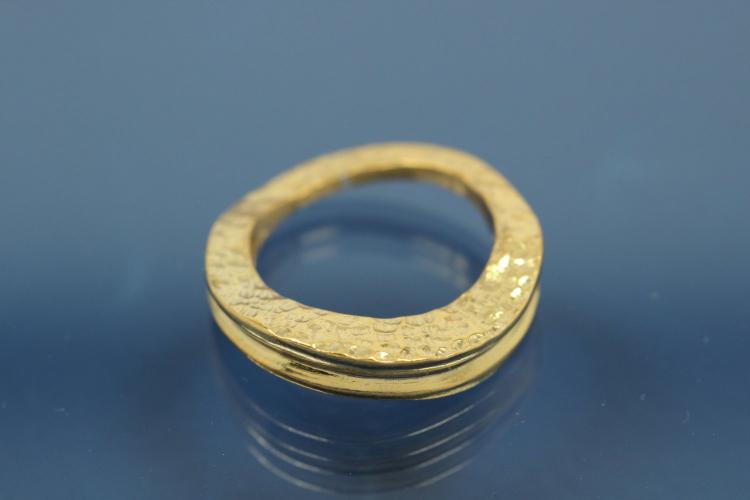 Colliermittelteil 925/- Silber vergoldet Fl�che beide Seiten geh�mmert ca Ma�e A� 20,5 I� 14,5mm Bohrung �2,2mm St�rke 4,5 im Verlauf 1,3mm