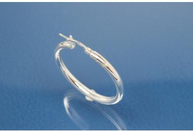 Hoops 925/- Silver rodium plated approx size A40mm, I36mm, Tube round RD A2mm.