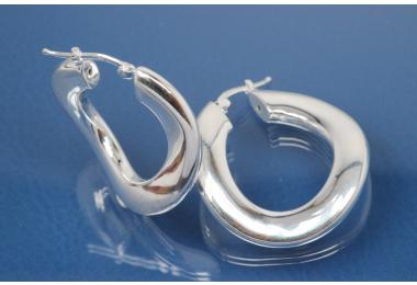 Hoops 925/- Silver approx size A45mm, I30mm, Tube oval A4mm.