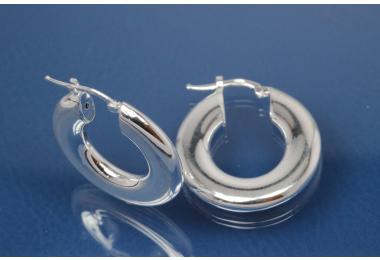 Hoops 925/- Silver approx size A�40mm, I�25mm, Tube oval A�4mm.