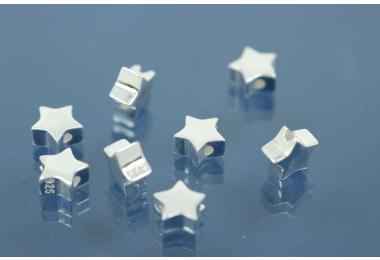 925/- Sterling Silver, Star shape, beading accessories approx  sizes 6x6x3mm, Hole 1mm,