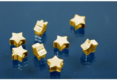 925/- Sterling Silver gold plated, Star shape, beading accessories approx  sizes 6x6x3mm, Hole 1mm,