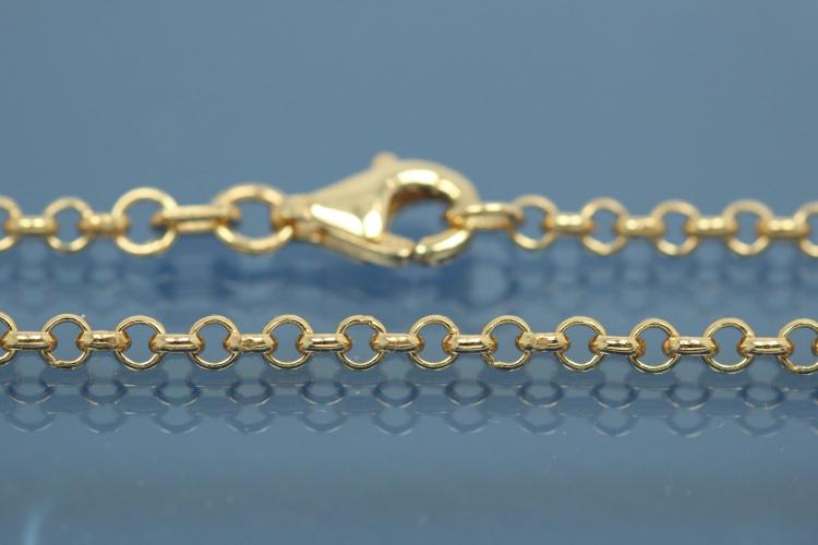 Belcher chain necklace solid (not hollow) approx. size outside  2,0mm, with trigger clasp, approx. Size end part loop outside  4,0mm, thickness wire 0,6mm, 333/- Gold, Length approx size 45cm