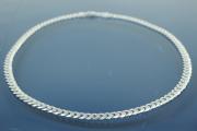 Curb Chain necklace (not hollow) approx. 5,1 x 1,05mm 6x diamondcut extraflat with trigger clasp, approx size end part width 5,30mm, thickness 2,8mm, 925/- Silver, Length approx size 42cm