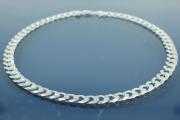 Curb Chain necklace (not hollow) ca.10,50 width x 2,70mm 6x diamondcut extraflat with trigger clasp, approx size end part width 10,80mm, thickness 3,4mm, 925/- Silver, Length approx size 42cm