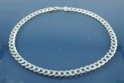 Curb Chain necklace (not hollow) ca.10,50 width x 2,70mm 6x diamondcut extraflat with trigger clasp, approx size end part width 10,80mm, thickness 3,4mm, 925/- Silver, Length approx size 55cm