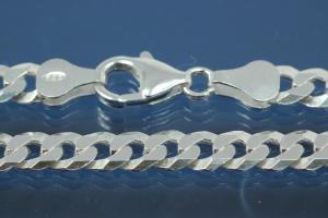 Curb Chain bracelet (not hollow) ca.5,90x1,30mm 6x diamondcut extraflat with trigger claspp, approx size end part width 6,10mm, thickness 2,90mm, 925/- Silver , Length approx size 18cm