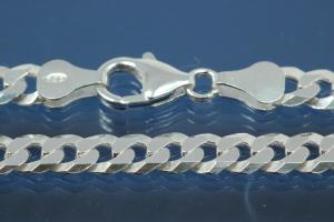 Curb Chain bracelet (not hollow) ca.5,90x1,30mm 6x diamondcut extraflat with trigger claspp, approx size end part width 6,10mm, thickness 2,90mm, 925/- Silver , Length approx size 20cm
