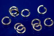 Jump rings round open approx. size outside  4,5mm, wire thickness 0,8mm, 925/- Silver rhodium plated