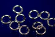 Jump rings round open approx. size outside  5,1mm, wire thickness 0,9mm, 925/- Silver rhodium plated