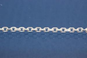 Anchor Chain Necklace 8-sides diamond cut, solid (not hollow) approx. size Ø1,4mm with trigger clasp, approx. size end part AØ 2,6mm, 925/- Silver, Length approx size 38cm
