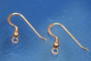 Earhook with coil and Ø3mm bead ca.17,5x19mm, 925/- Silver rosee gold plated
