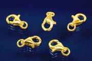 Pear shape trigger clasp in 925/000 silver gold plated with ring,approx. size  lenght 8mm x width 4,5mm,