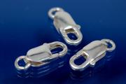 Trigger Clasp long slim heavy Model in 925/000 silver with ring, approx. size  lenght 16mm x width 6mm,