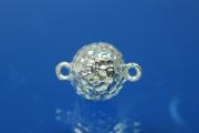 Magnetic clasp 925/- Silver  approx. Size Ø10mm round, Nugget look