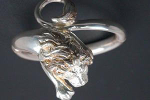 bangle lion vivid 925/- Silver hollow