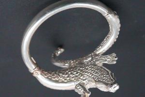 bangle crocodil vivid 925/- Silver hollow