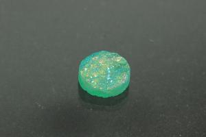 Quarz Druzy, Form rund, Farbe aventurinfarben, ca Mae  10mm, Hhe 3,3 mm