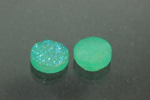 Quartz Druzy, shape round, color aventurine, approx. size  10mm, approx.high 3,3 mm