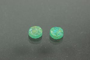 Quartz Druzy, shape round, color aventurine, approx. size  6mm, approx.high 3,3 mm