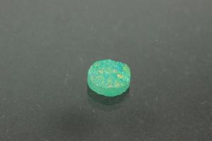 Quarz Druzy, Form rund, Farbe aventurinfarben, ca Mae  8mm, Hhe 3,3 mm