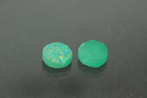 Quarz Druzy, Form rund, Farbe aventurinfarben, ca Mae  8mm, Hhe 3,3 mm
