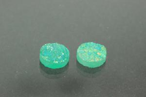 Quartz Druzy, shape round, color aventurine, approx. size  8mm, approx.high 3,3 mm