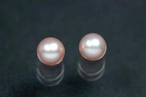 Freshwater pearls, half drilled round, approx.size 4,0-4,5mm, color rose