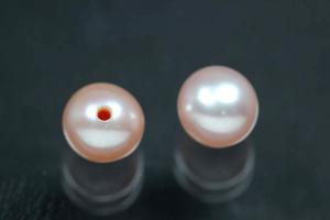 Swasserperlen, angebohrt rund, ca.Mae 5,0-5,5mm, Farbe rosa
