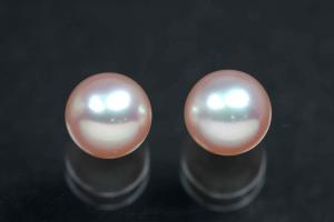 Freshwater pearls, half drilled round, approx.size 6,0-6,5mm, color rose