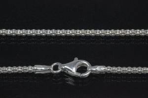 Popcorn Chain Necklace approx. size 2,0mm with trigger clasp, 925/- Silver