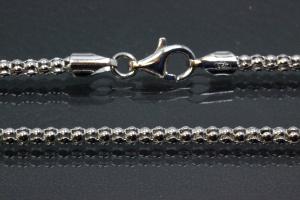 Popcorn Chain Necklace approx. size 2,4mm with trigger clasp, 925/- Silver rhodium plated