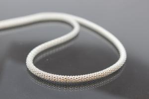 Popkornkette ca.Ma�e �3,7mm mit Karabiner, 925/- Silber