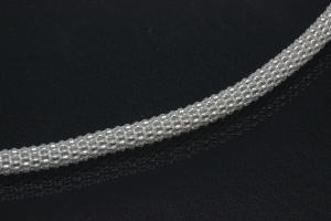 Popkornkette ca.Ma�e �3,7mm mit Karabiner, 925/- Silber