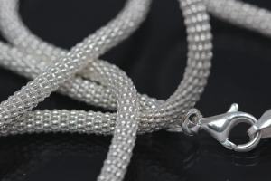 Popcorn Chain Necklace approx. size 3,7mm with trigger clasp, 925/- Silver