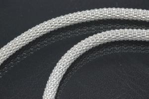 Popkornkette ca.Ma�e �3,7mm mit Karabiner, 925/- Silber