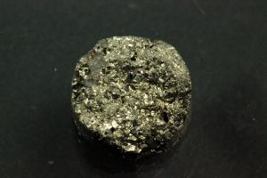 Achat Druzy, Form rund, Farbe pyritfarben, ca Mae  12mm, Hhe 4,2-6,5 mm