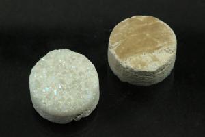 Quarz Druzy, Form rund, Farbe bergkristallfarben, ca Mae  12mm, Hhe 5,4-6,8 mm
