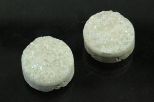 Quartz Druzy, shape round, color crystal, approx. size  12mm, approx.high 5,4-6,8 mm