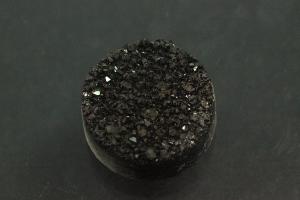 Quartz Druzy, shape round, color black, approx. size  12mm, approx.high 4,2-6,0 mm